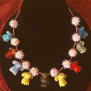 Vintage 1920s -1950s Necklace Made of Cracker Jack/Gumball Machine Prize Charms